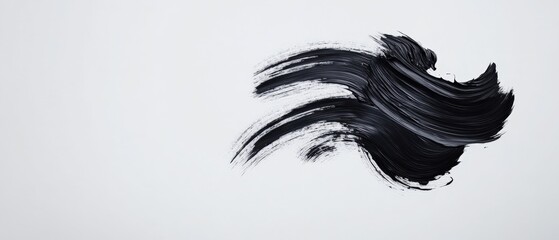 Fototapeta premium abstract Black Paint Stroke on White Background