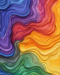 Fototapeta premium A Colorful layered topographic design with vibrant hues and smooth curves