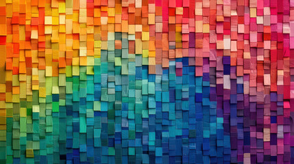 A Vibrant colors arranged in mosaic pattern create stunning visual tapestry