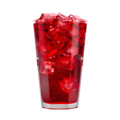Refreshing Red Ice Drink in Glass