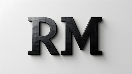 Monochromatic Minimalistic Conceptualization of the Abbreviation 'RM'