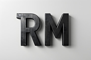 Monochromatic Minimalistic Conceptualization of the Abbreviation 'RM'