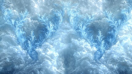 Fototapeta premium Abstract depiction of frozen branches growing amongst the clouds