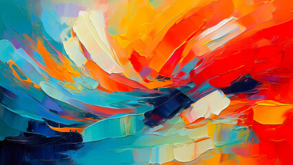 Abstract colorful acrylic painting