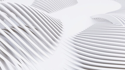 Naklejka premium Abstract Curved Shapes. White Circular Background.