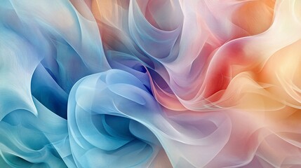 Obraz premium Abstract ethereal waves of color blending in a smooth motion flowing background