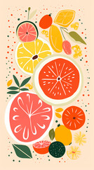 Digital modern fruit minimalist illustrator abstract graphic poster background