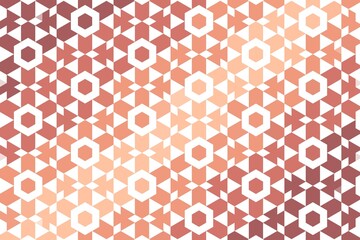 Abstract symmetric triangle and hexagon design in soft brown and pink. Geometric mosaic concept