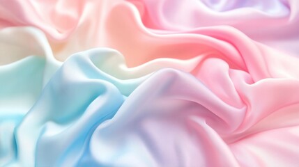 Obraz premium Soft Pastel Fabric Waves - Dreamy Background