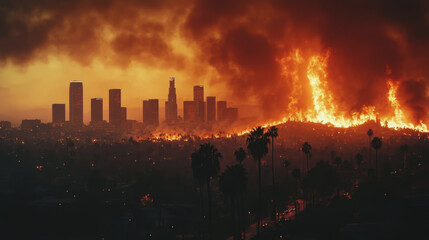 fires in Los Angeles. fires in forests. The city is on fire