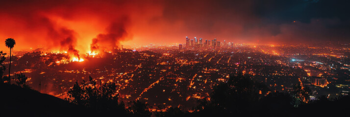 fires in Los Angeles. fires in forests. The city is on fire