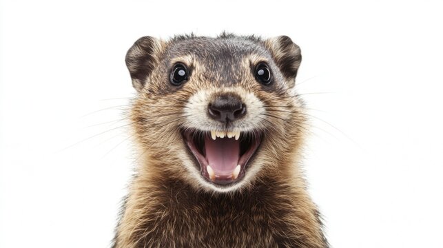 Grinning Groundhog's Hilarious Happy Surprise Moment