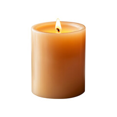 Lit Candle Illuminating Darkness Isolated on Transparent Background