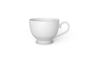 Blank White Ceramic Tea Cup ideal for Mockup Presentation | Transparent Background | 4k Resolution | Highly Detailed | Realistic Shadow
