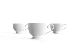 Blank White Ceramic Tea Cup ideal for Mockup Presentation | Transparent Background | 4k Resolution | Highly Detailed | Realistic Shadow