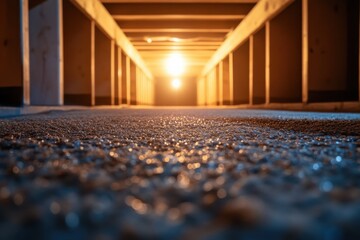 Abstract Crawlspace with Lights