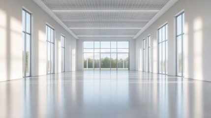 Fototapeta premium empty modern office interior with windows