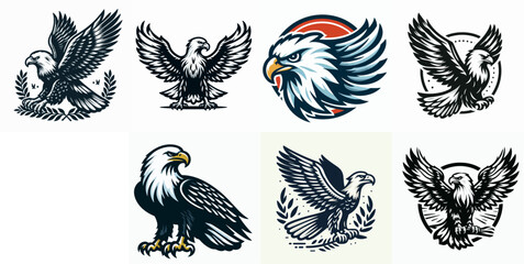 Naklejka premium vector illustration of eagle and logo