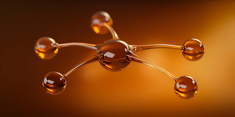 Amber 3D Molecule Illustration