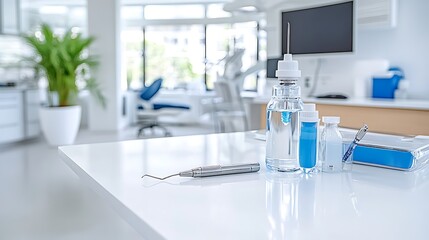 Dental procedure tools modern clinic medical equipment clean environment close-up oral care