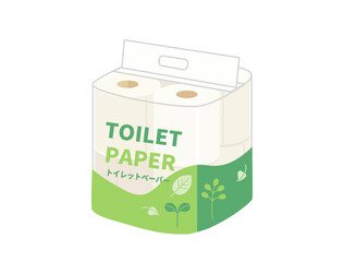 8ロールのトイレットペーパーのイラスト