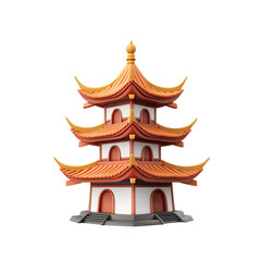 Naklejka premium Chinese Temple of Heaven in the Sky with Traditional Architecture and Roof