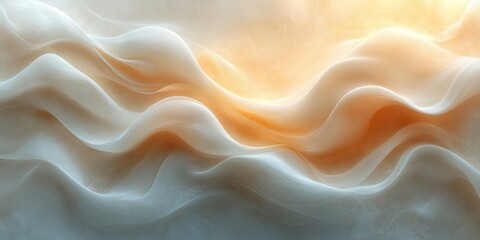 Obraz premium Abstract Art Nouveau Waves Design with Floral Patterns for Wallpaper or Tile Decoration