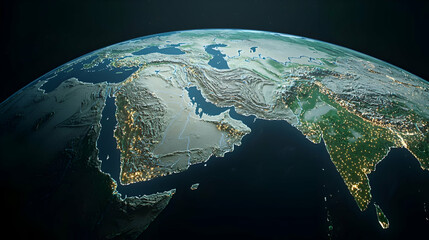Fototapeta premium Earth At Night Global City Lights Aerial View