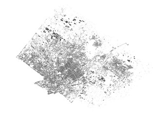 vector map of buildings in north gaza with black and white color