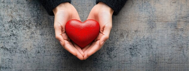 Heart in Hands Symbolizing Love Compassion Charity Health Care Donation Support