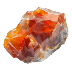 Large Orange Quartz with White Top Isolated on Transparent Background