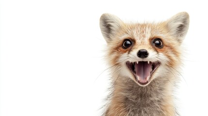 Obraz premium Smiling Fox Close-Up: Playful Wildlife Portrait