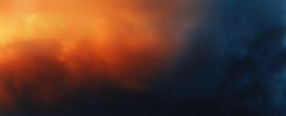 Obraz premium Abstract Impressionism Artwork Warm Orange Dark Blue Hazy Gradient Calm Serenity Background