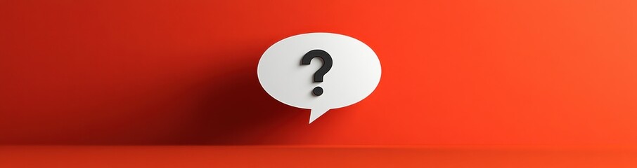 Question Mark on Red Background for Business Support Concept