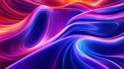 Fototapeta premium Vibrant Abstract Background with Flowing Curves in Purple and Blue Hues