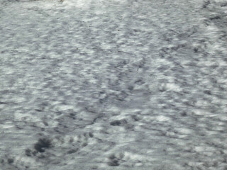 Snow melting in the yard