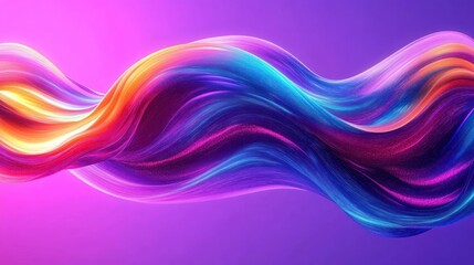 Fototapeta premium Vibrant Abstract Wave Design in Neon Pink Purple and Blue Gradient