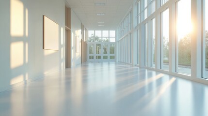 modern bright hallway with window light