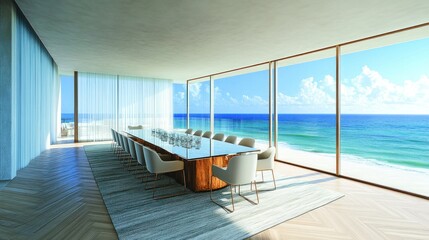 Coastal Dining Room with Ocean Views