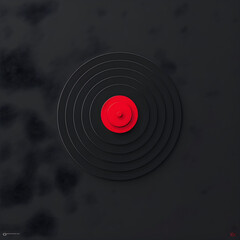 Minimalist Red Dot Recording Icon on Dark Background - Symbolizing Modern Audio and Video Capture Technology