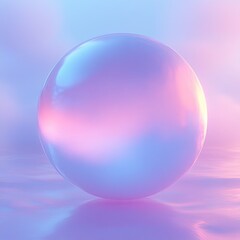 Fototapeta premium Abstract Pastel Sphere Floating in Dreamy Background with Gradient Colors and Soft Lighting