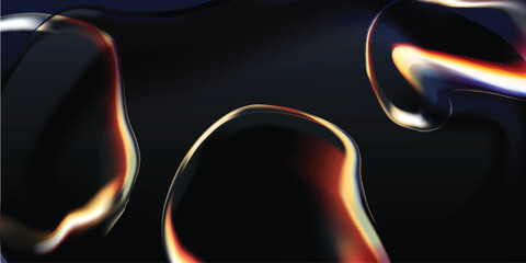 Futuristic Holographic Abstract Background  Modern 3D Fluid Design With Bubble Glass Effect