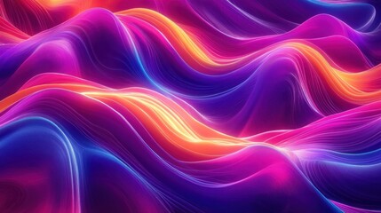 Obraz premium Abstract Flowing Shapes in Purple and Pink with Neon Lighting for Banners and Posters