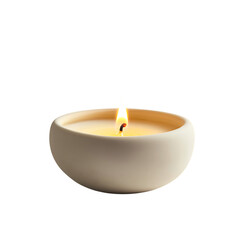 A Slow Burning Candle Flame Radiating Soft Warm Glow Isolated on Transparent Background