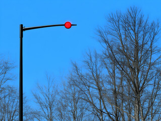 Red Signal Light Minimalist Illustration