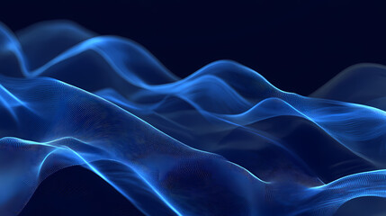 Obraz premium Abstract blue and dark wave lines with depth