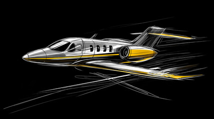  Private Jet Sketch