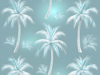 Serene Teal Palm Tree Illustration