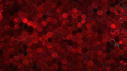Abstract red hexagon pattern background.