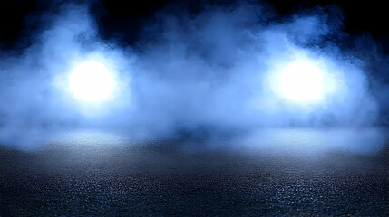 Obraz premium Blue Foggy Night Abstract Background